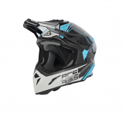 ACERBIS helmet Impact Steel Carbon white/light blue 