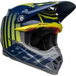 BELL helmet Moto 9 S Flex Sprint matt/gloss dark blue/yellow 