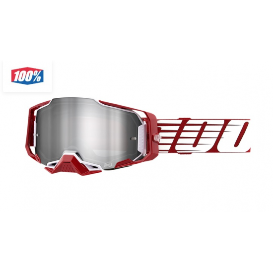 100% goggles Armega Oversized red/silver w/silver flash mirror