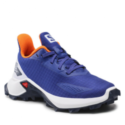 SALOMON shoes Alphacross Blast J clematis blue/white/vibrant orange 