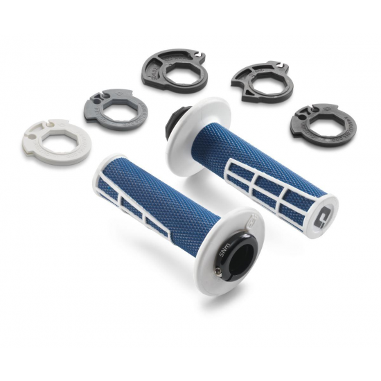 HUSQ/KTM Lock-on grip set blue/white