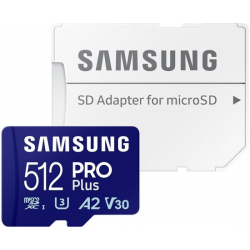 SAMSUNG PRO+ MicroSD atmiņas karte ar adapteri 512GB
