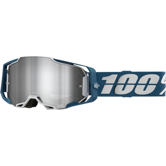 100% goggles Armega albar blue/silver w/flash silver