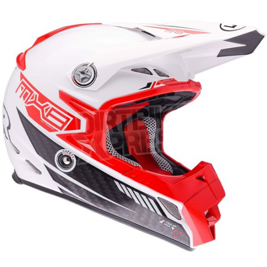 LAZER ķivere MX8 Carbon Tech white/red 