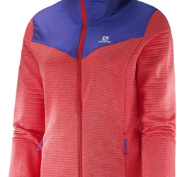 SALOMON hooded jacket Elevate FZ ML W red/violet 