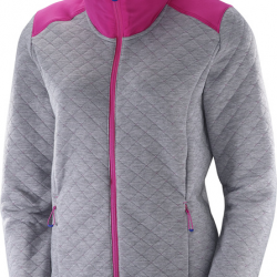 SALOMON hooded jacket Elevate FZ Mid W grey/pink 