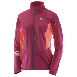 SALOMON cross-country skiing jacket W Lightning Softshell purple/orange 