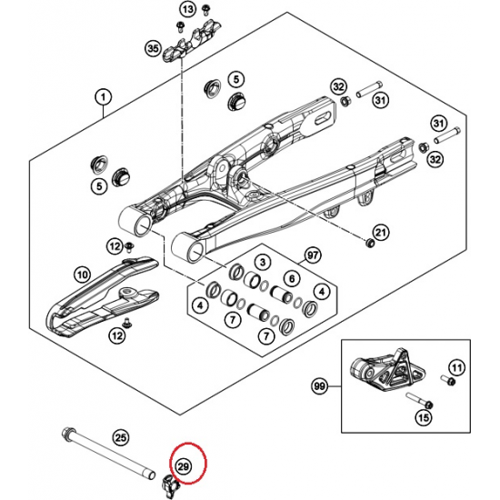 HUSQVARNA uzgrieznis Anti Rotation aizm dakšai TC 50 '17-'23