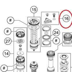 HUSQ/KTM adjuster fr shock absorber with bolts MX '17-'19 white